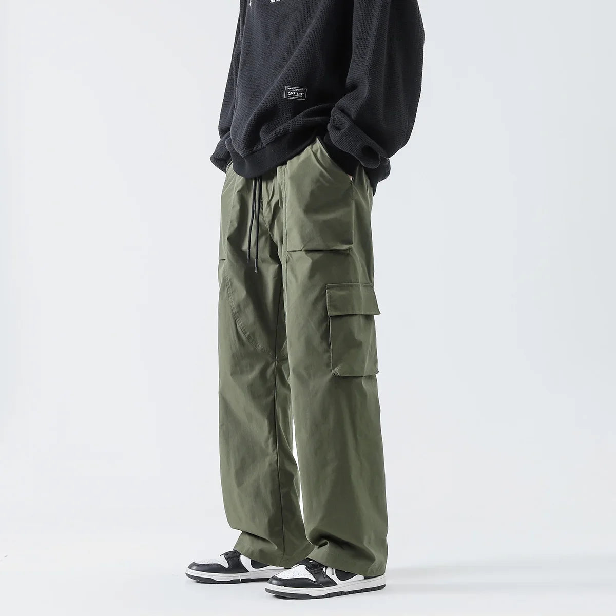 Hip Hop Cargo Pants - Unisex Multi-Pocket Elastic Waist, Streetwear Style Cargo Pants