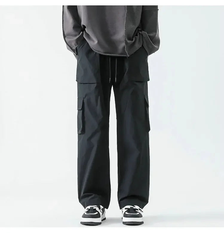 Hip Hop Cargo Pants - Unisex Multi-Pocket Elastic Waist, Streetwear Style Cargo Pants