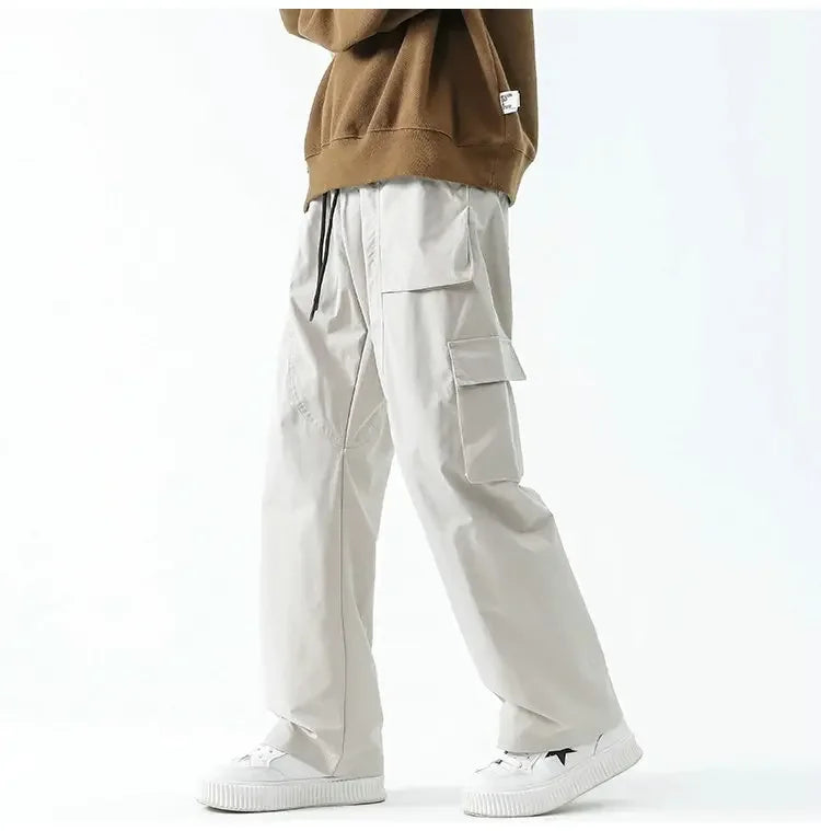 Hip Hop Cargo Pants - Unisex Multi-Pocket Elastic Waist, Streetwear Style Cargo Pants